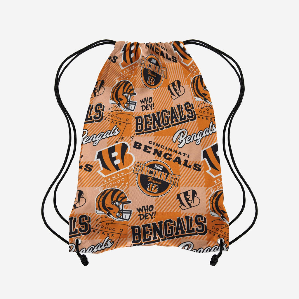Cincinnati Bengals Thematic Repeat Print Drawstring Backpack FOCO - FOCO.com