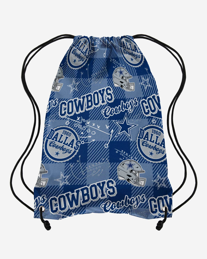 Dallas Cowboys Thematic Repeat Print Drawstring Backpack FOCO