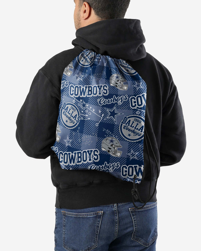Dallas Cowboys Thematic Repeat Print Drawstring Backpack FOCO - FOCO.com