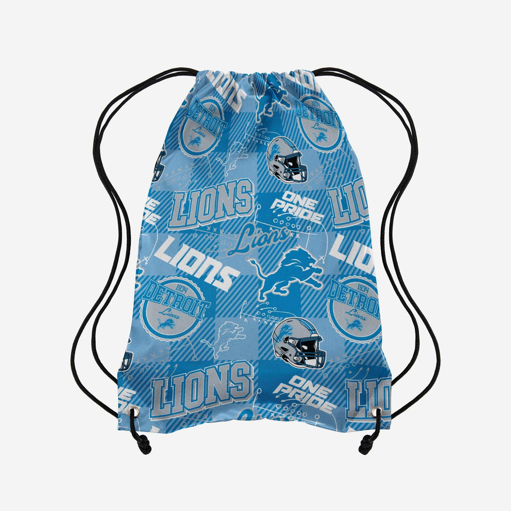Detroit Lions Thematic Repeat Print Drawstring Backpack FOCO - FOCO.com