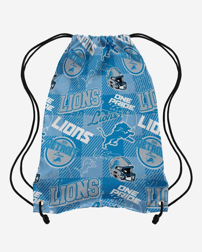 Detroit Lions Thematic Repeat Print Drawstring Backpack FOCO - FOCO.com
