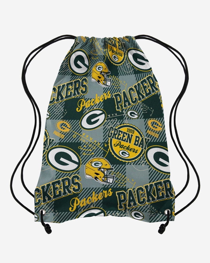 Green Bay Packers Thematic Repeat Print Drawstring Backpack FOCO - FOCO.com