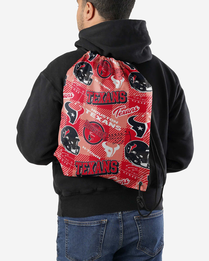 Houston Texans Thematic Repeat Print Drawstring Backpack FOCO - FOCO.com