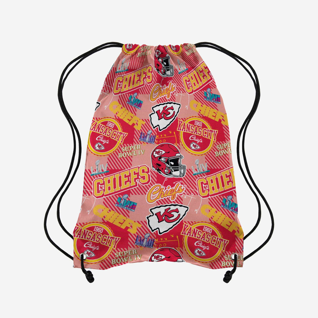 Kansas City Chiefs Thematic Repeat Print Drawstring Backpack FOCO - FOCO.com