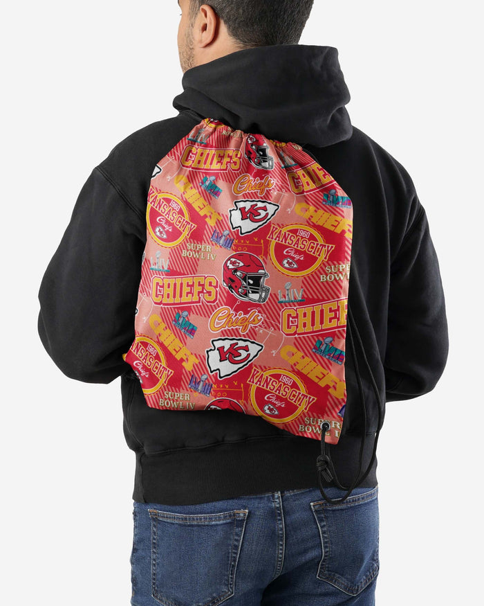 Kansas City Chiefs Thematic Repeat Print Drawstring Backpack FOCO - FOCO.com