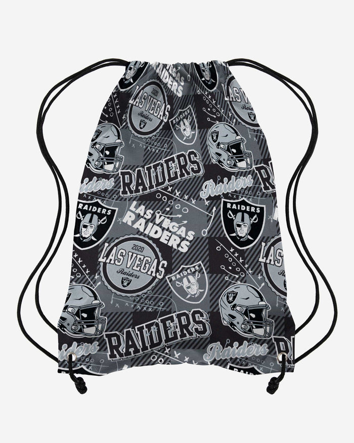 Las Vegas Raiders Thematic Repeat Print Drawstring Backpack FOCO - FOCO.com