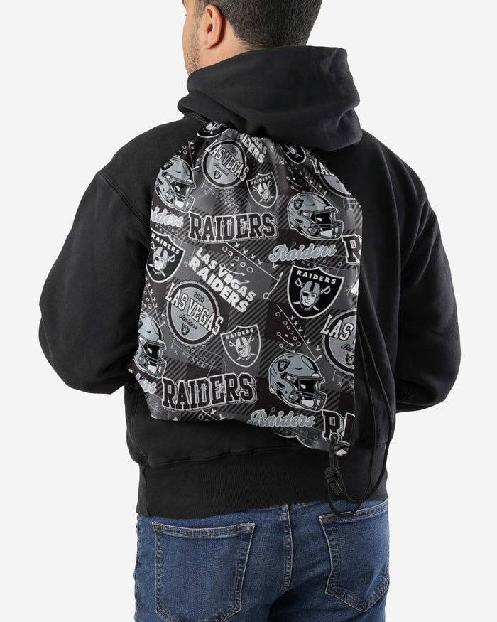 Las Vegas Raiders Thematic Repeat Print Drawstring Backpack FOCO - FOCO.com