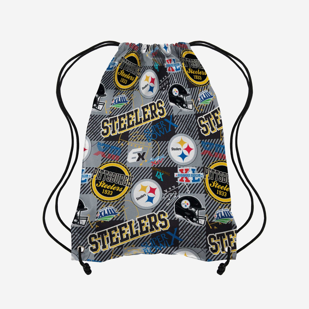 Pittsburgh Steelers Thematic Repeat Print Drawstring Backpack FOCO - FOCO.com