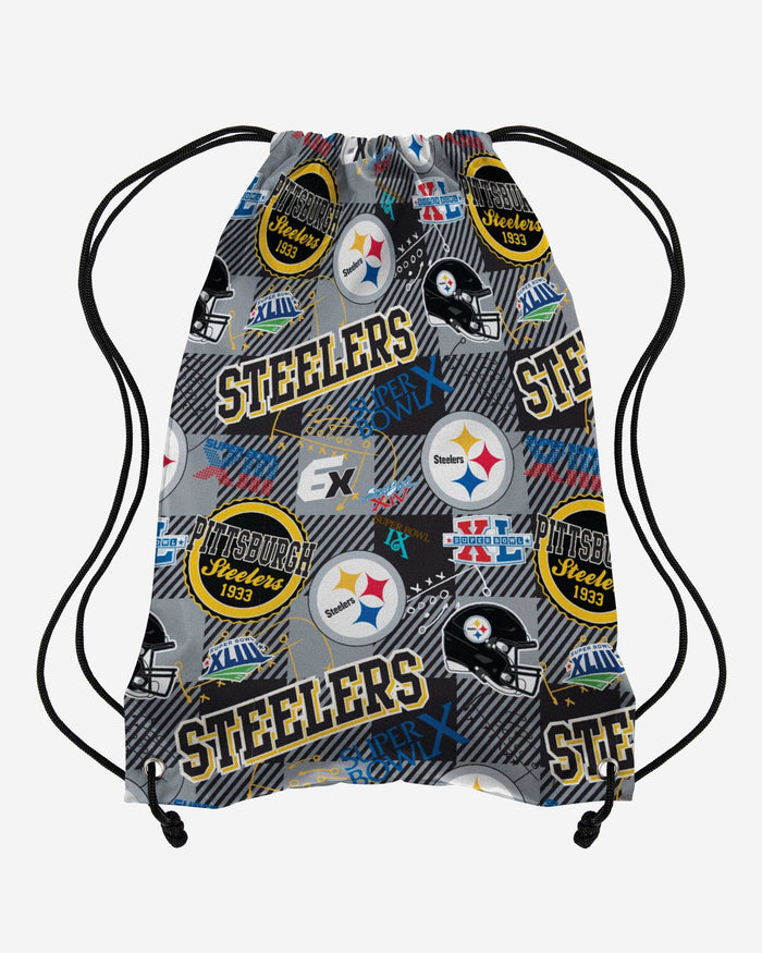 Pittsburgh Steelers Thematic Repeat Print Drawstring Backpack FOCO - FOCO.com