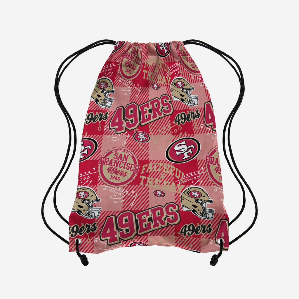 San Francisco 49ers Thematic Repeat Print Drawstring Backpack FOCO - FOCO.com