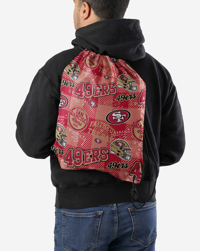 San Francisco 49ers Thematic Repeat Print Drawstring Backpack FOCO - FOCO.com