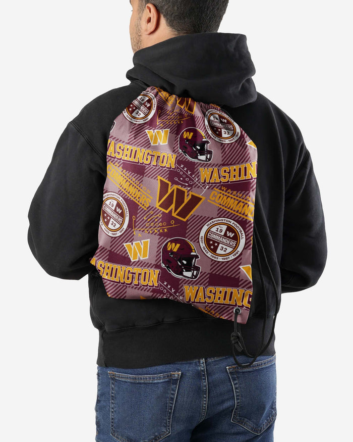 Washington Commanders Thematic Repeat Print Drawstring Backpack FOCO - FOCO.com