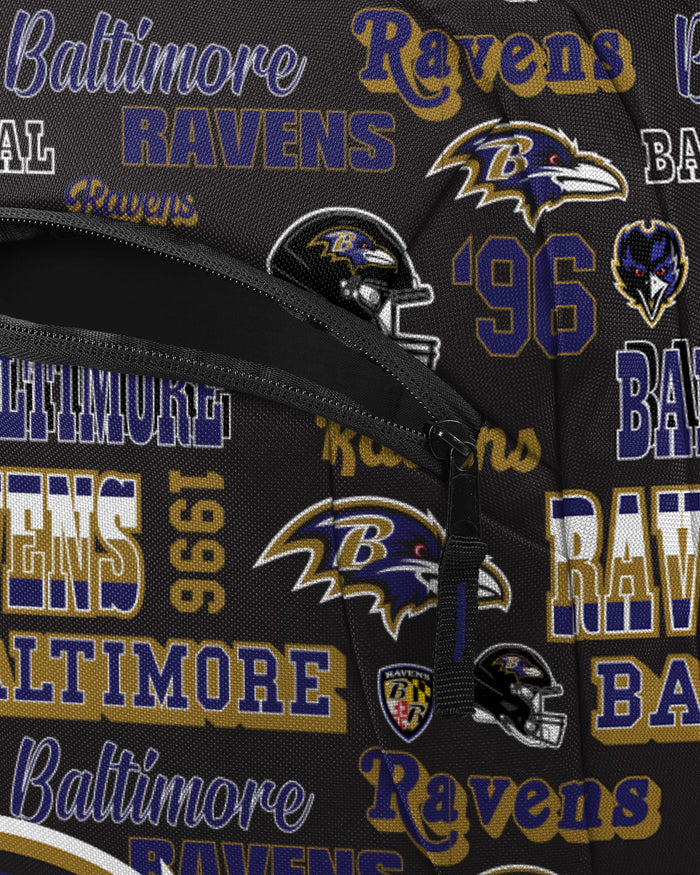 Baltimore Ravens Repeat Retro Print Action Backpack FOCO - FOCO.com