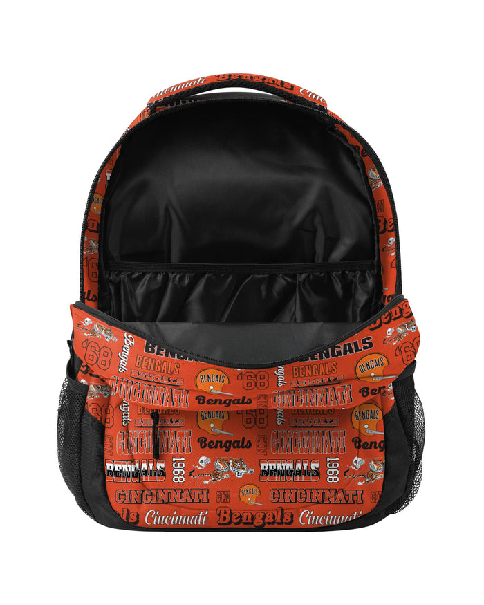 Cincinnati Bengals Repeat Retro Print Action Backpack FOCO - FOCO.com