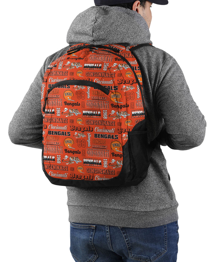 Cincinnati Bengals Repeat Retro Print Action Backpack FOCO - FOCO.com