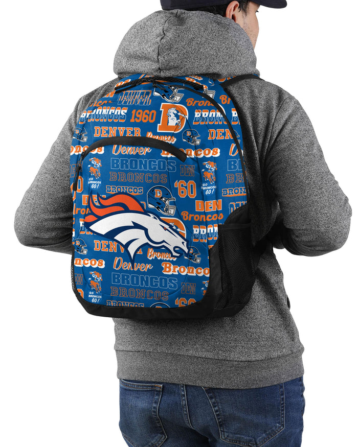 Denver Broncos Repeat Retro Print Action Backpack FOCO - FOCO.com