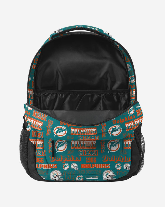 Miami Dolphins Repeat Retro Print Action Backpack FOCO - FOCO.com