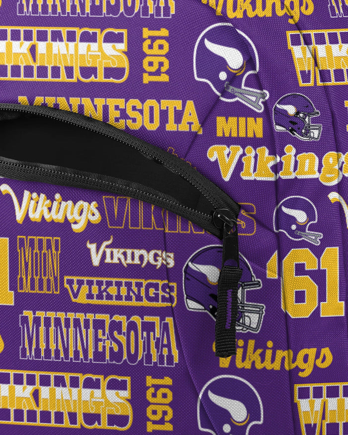 Minnesota Vikings Repeat Retro Print Action Backpack FOCO - FOCO.com