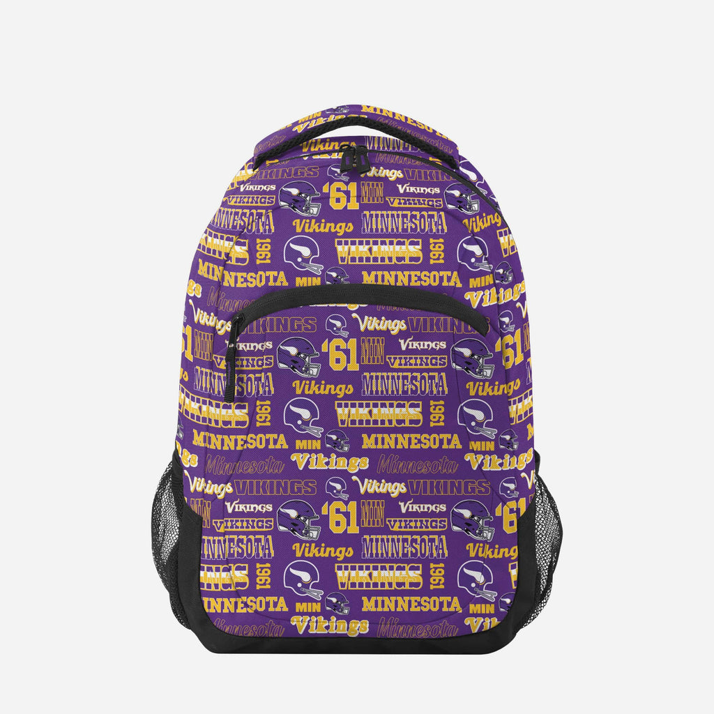 Minnesota Vikings Repeat Retro Print Action Backpack FOCO - FOCO.com