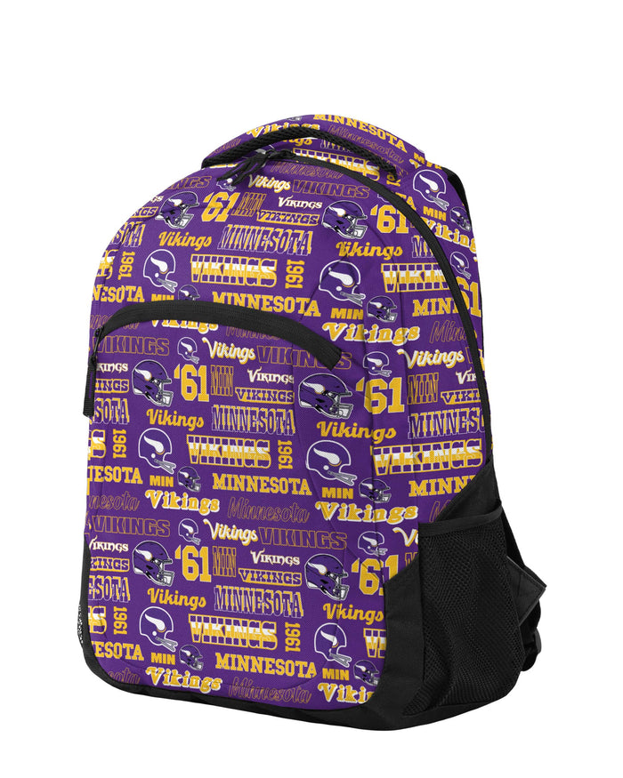 Minnesota Vikings Repeat Retro Print Action Backpack FOCO - FOCO.com