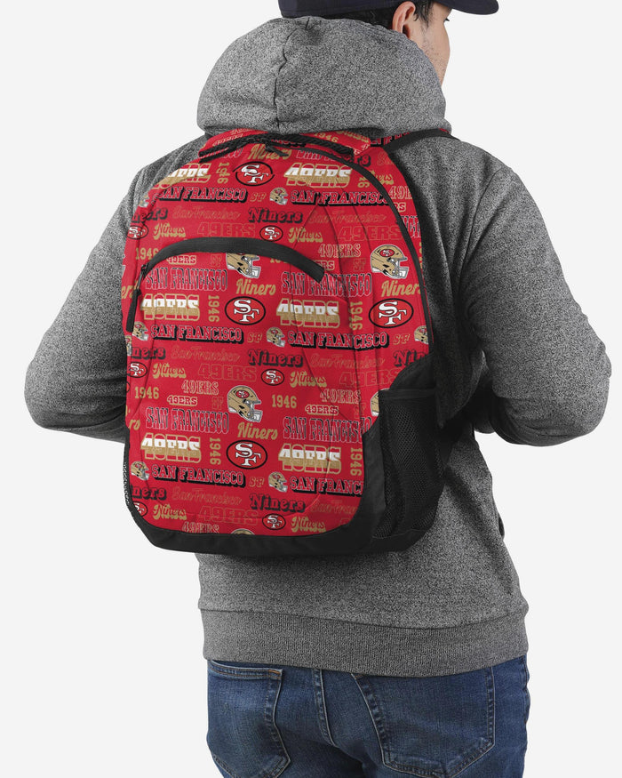 San Francisco 49ers Repeat Retro Print Action Backpack FOCO - FOCO.com