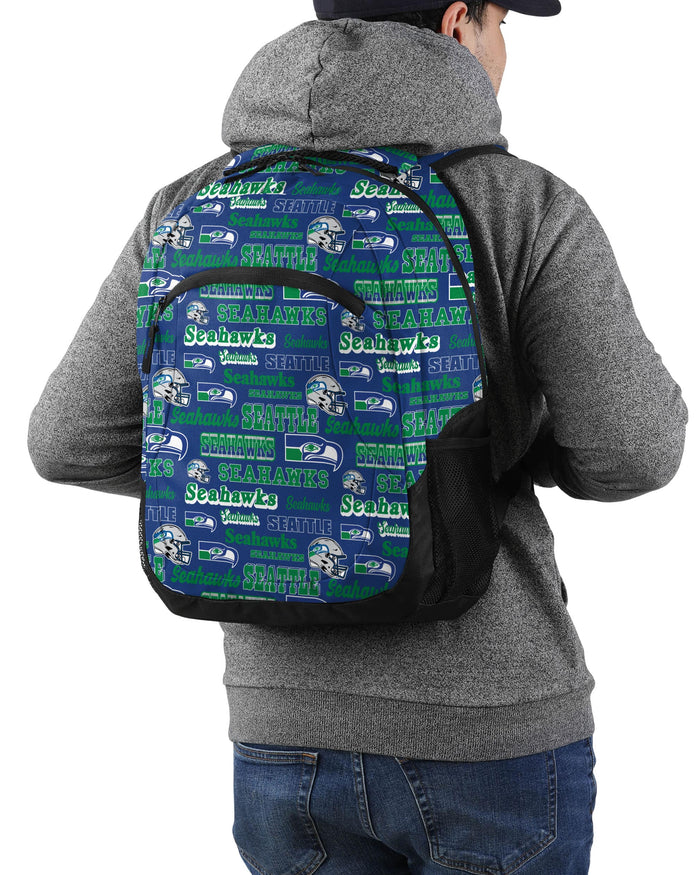 Seattle Seahawks Repeat Retro Print Action Backpack FOCO - FOCO.com