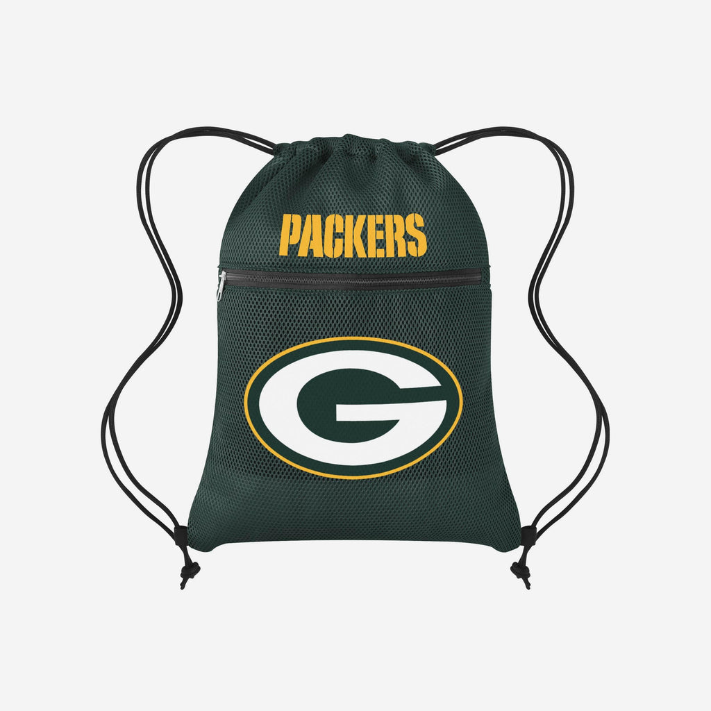 Green Bay Packers Mesh Pocket Drawstring Backpack FOCO - FOCO.com