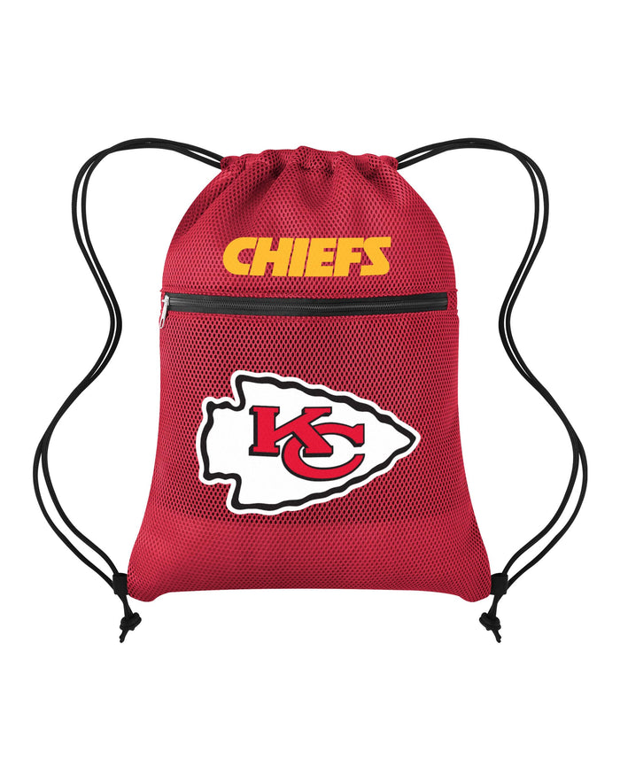 Kansas City Chiefs Mesh Pocket Drawstring Backpack FOCO - FOCO.com
