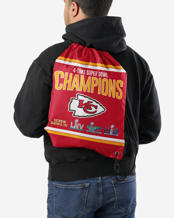 Kansas City Chiefs Super Bowl LVIII Multi-Champ Team Color Drawstring FOCO