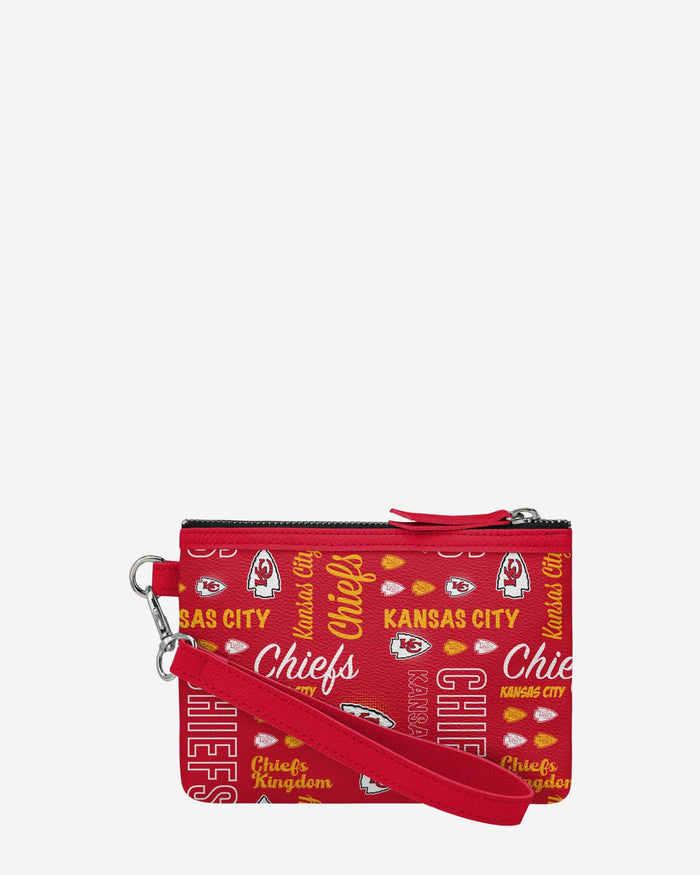 Kansas City Chiefs Spirited Style Printed Collection Repeat Logo Wristlet FOCO - FOCO.com