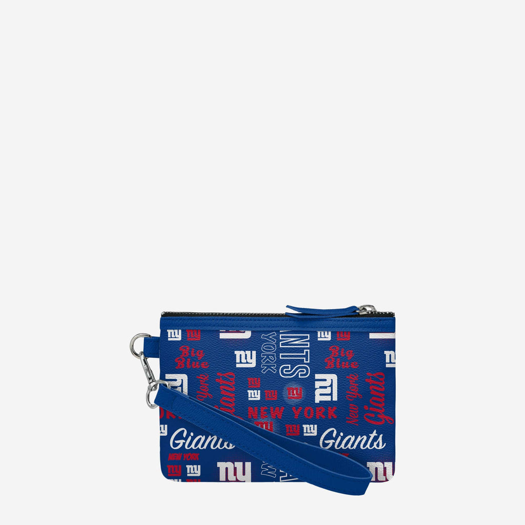 New York Giants Spirited Style Printed Collection Repeat Logo Wristlet FOCO - FOCO.com