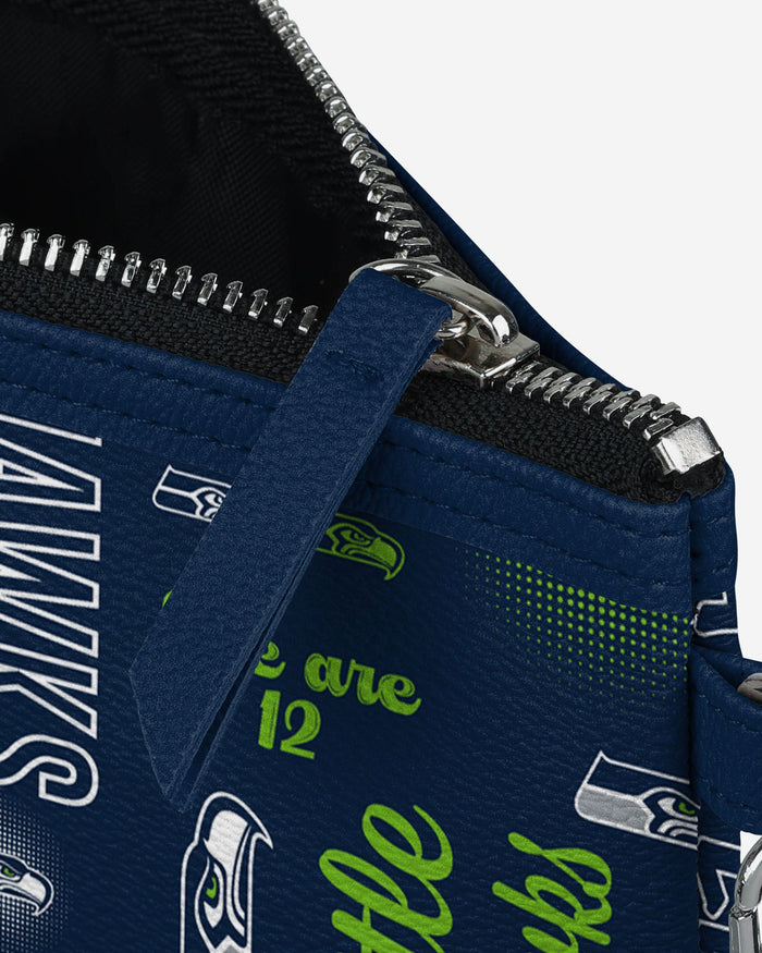 Seattle Seahawks Spirited Style Printed Collection Repeat Logo Wristlet FOCO - FOCO.com