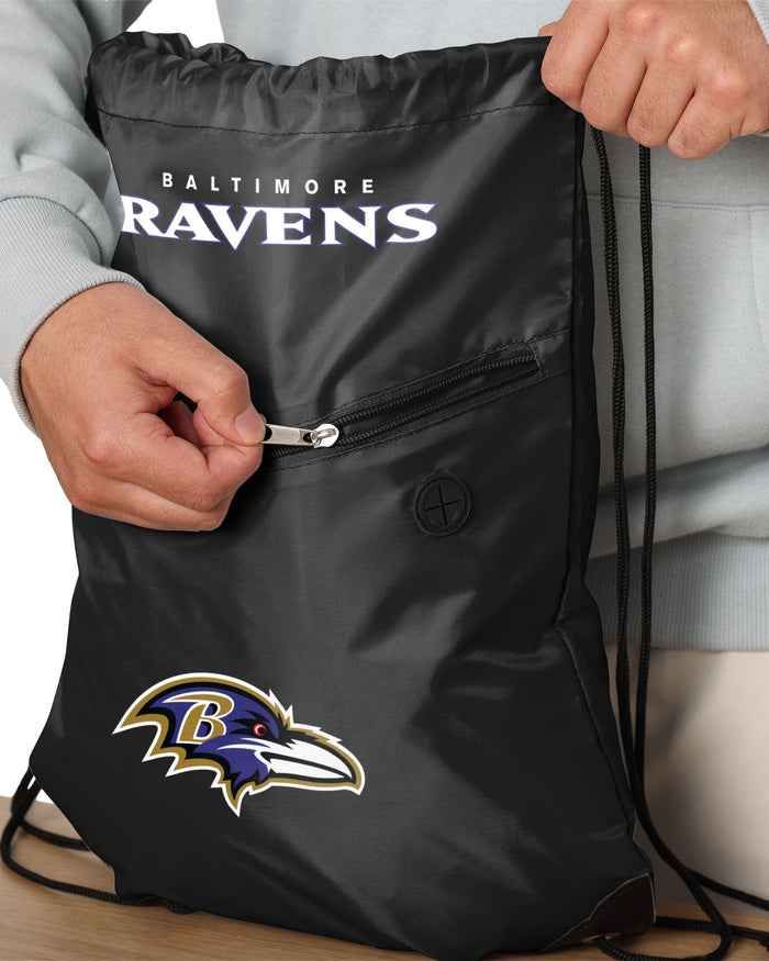 Baltimore Ravens Pocket Drawstring Backpack FOCO - FOCO.com
