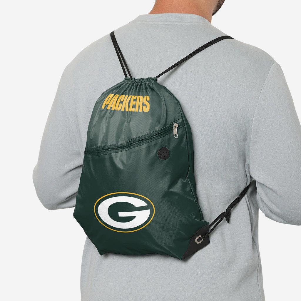Green Bay Packers Pocket Drawstring Backpack FOCO