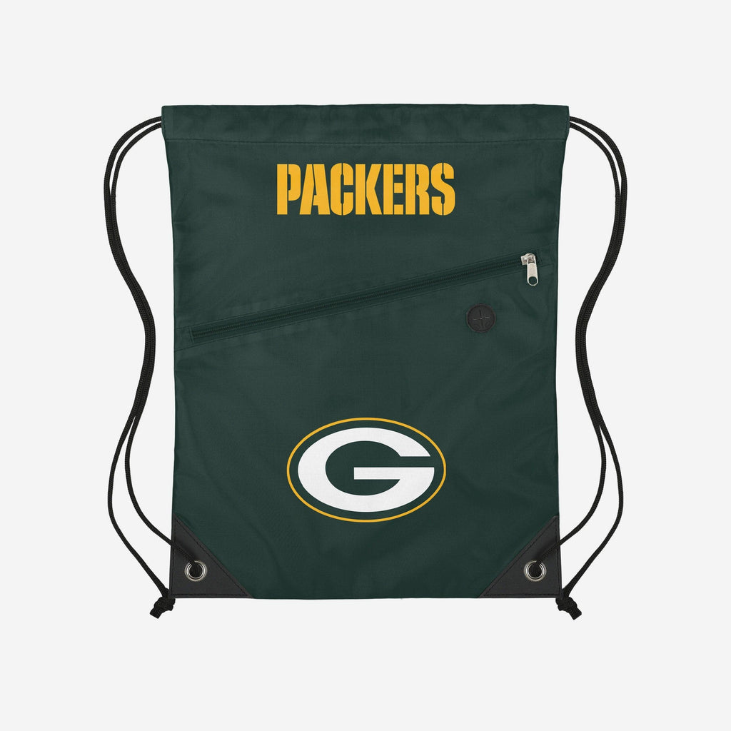Green Bay Packers Pocket Drawstring Backpack FOCO