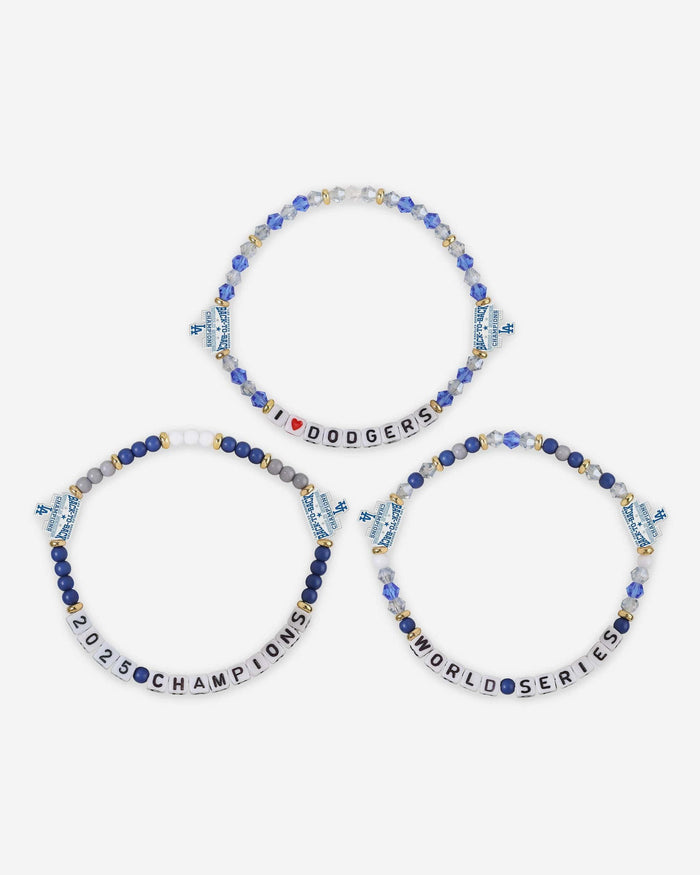 Los Angeles Dodgers 2025 Back To Back World Series Champions 3 Pack Friendship Bracelet FOCO - FOCO.com