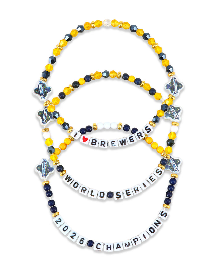 Milwaukee Brewers 2026 World Series Champions 3 Pack Friendship Bracelet FOCO - FOCO.com