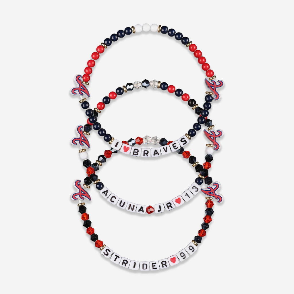 Ronald Acuna Jr & Spencer Strider Atlanta Braves 3 Pack Player Friendship Bracelet FOCO - FOCO.com