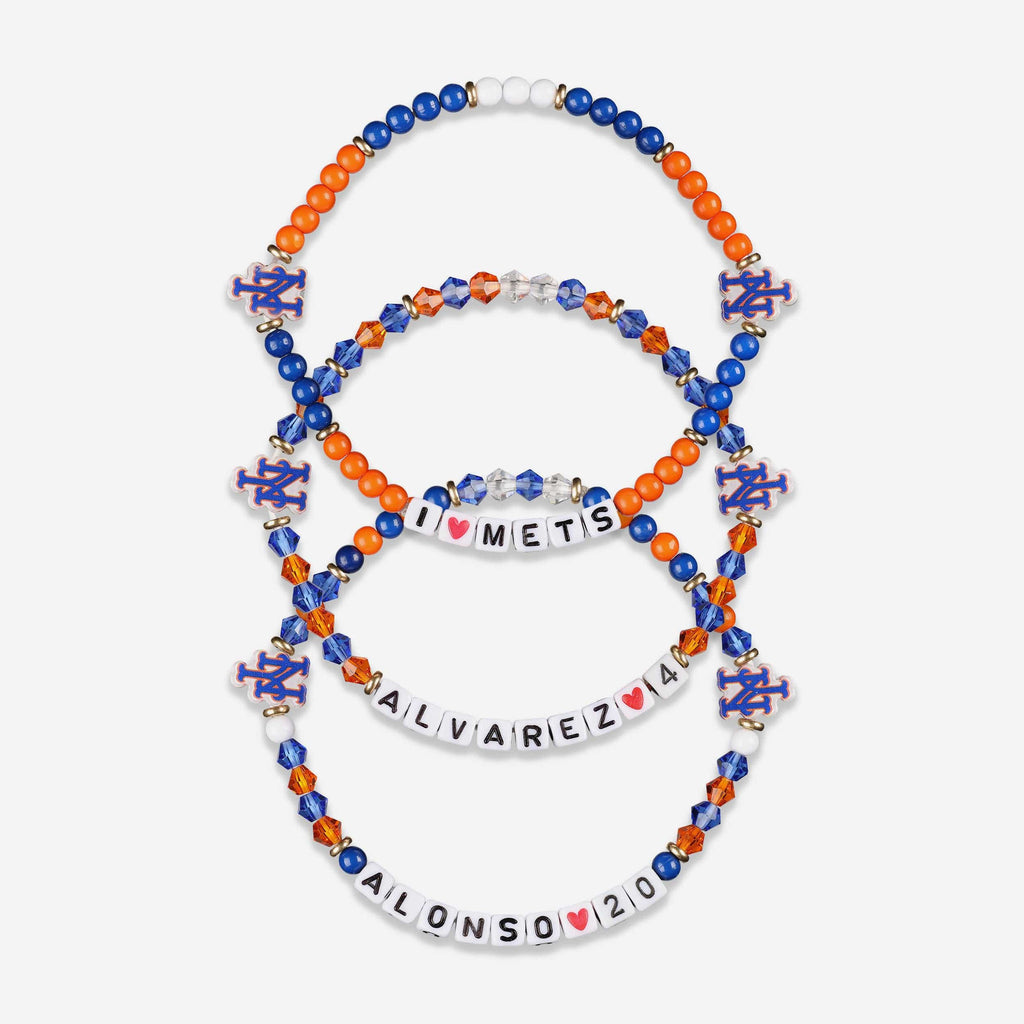 Pete Alonso & Francisco Alvarez New York Mets 3 Pack Player Friendship Bracelet FOCO - FOCO.com