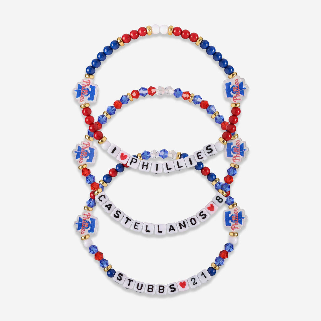 Nick Castellanos & Garrett Stubbs Philadelphia Phillies 3 Pack Player Friendship Bracelet FOCO - FOCO.com
