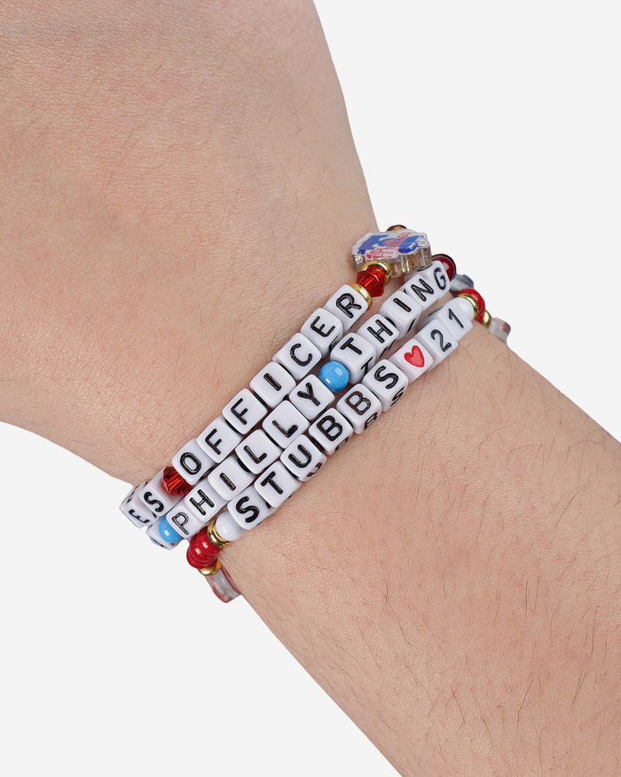 Garrett Stubbs Philadelphia Phillies 3 Pack Player Friendship Bracelet FOCO - FOCO.com