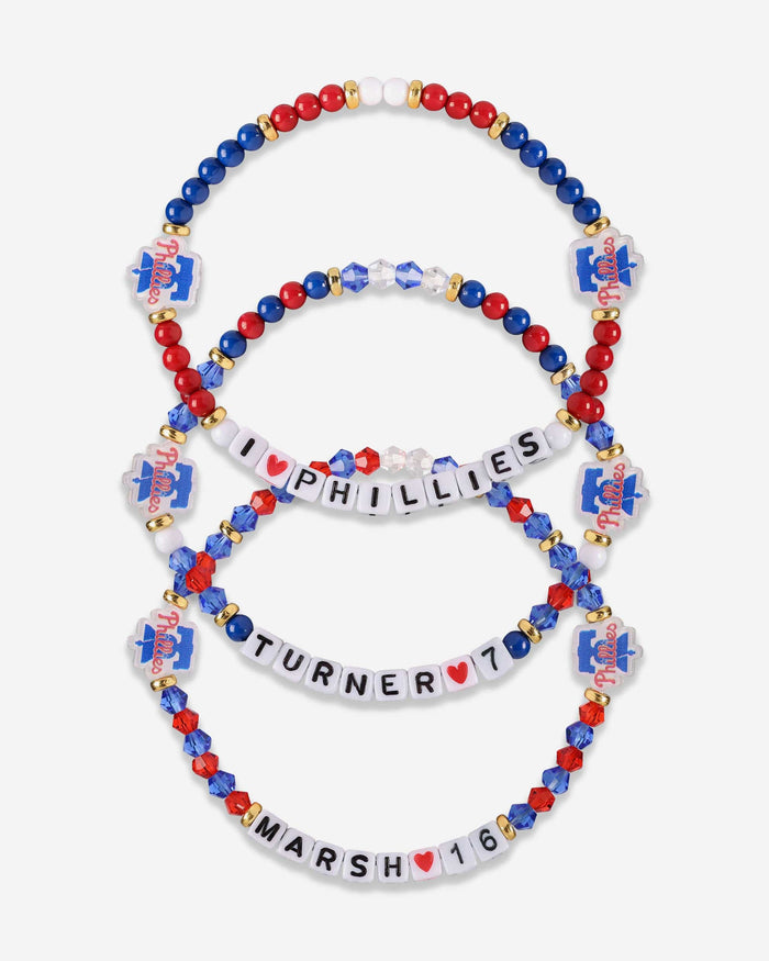 Trea Turner & Brandon Marsh Philadelphia Phillies 3 Pack Player Friendship Bracelet FOCO - FOCO.com