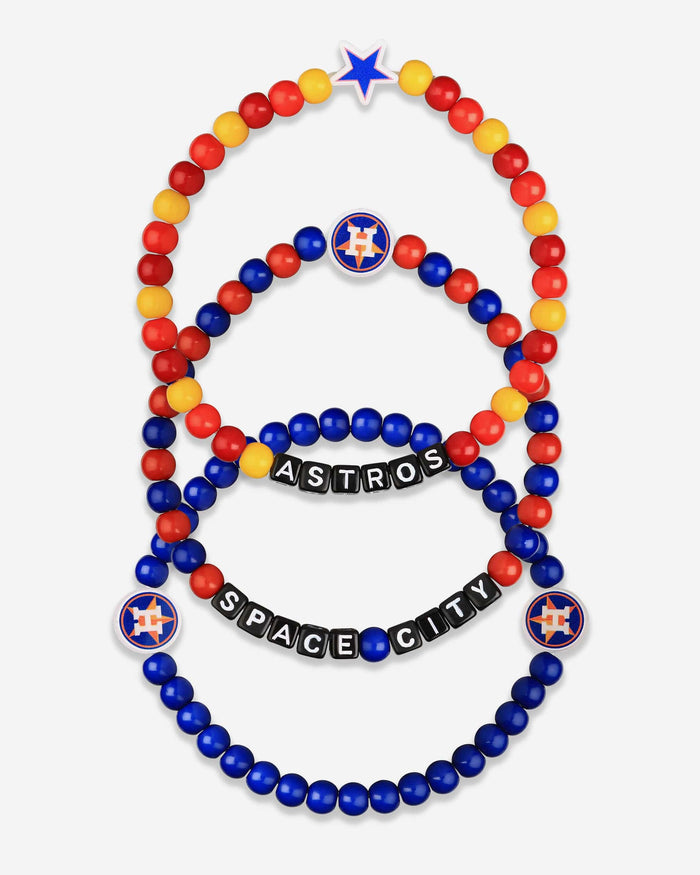 Houston Astros 3 Pack Beaded Friendship Bracelet FOCO - FOCO.com
