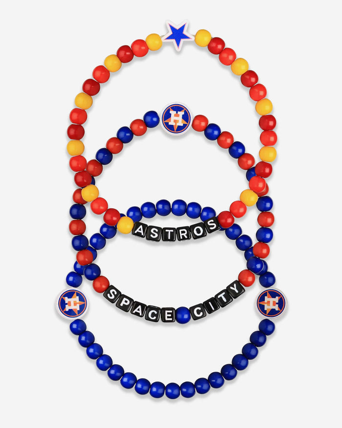 Houston Astros 3 Pack Beaded Friendship Bracelet FOCO - FOCO.com