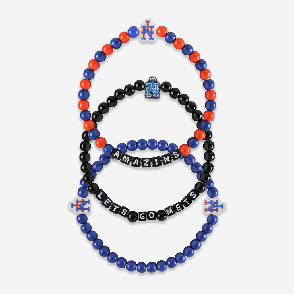 New York Mets 3 Pack Beaded Friendship Bracelet FOCO - FOCO.com