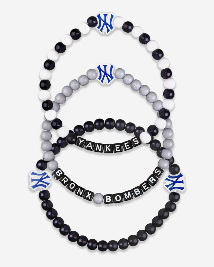 New York Yankees 3 Pack Beaded Friendship Bracelet FOCO
