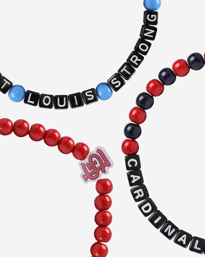 St Louis Cardinals 3 Pack Beaded Friendship Bracelet FOCO - FOCO.com