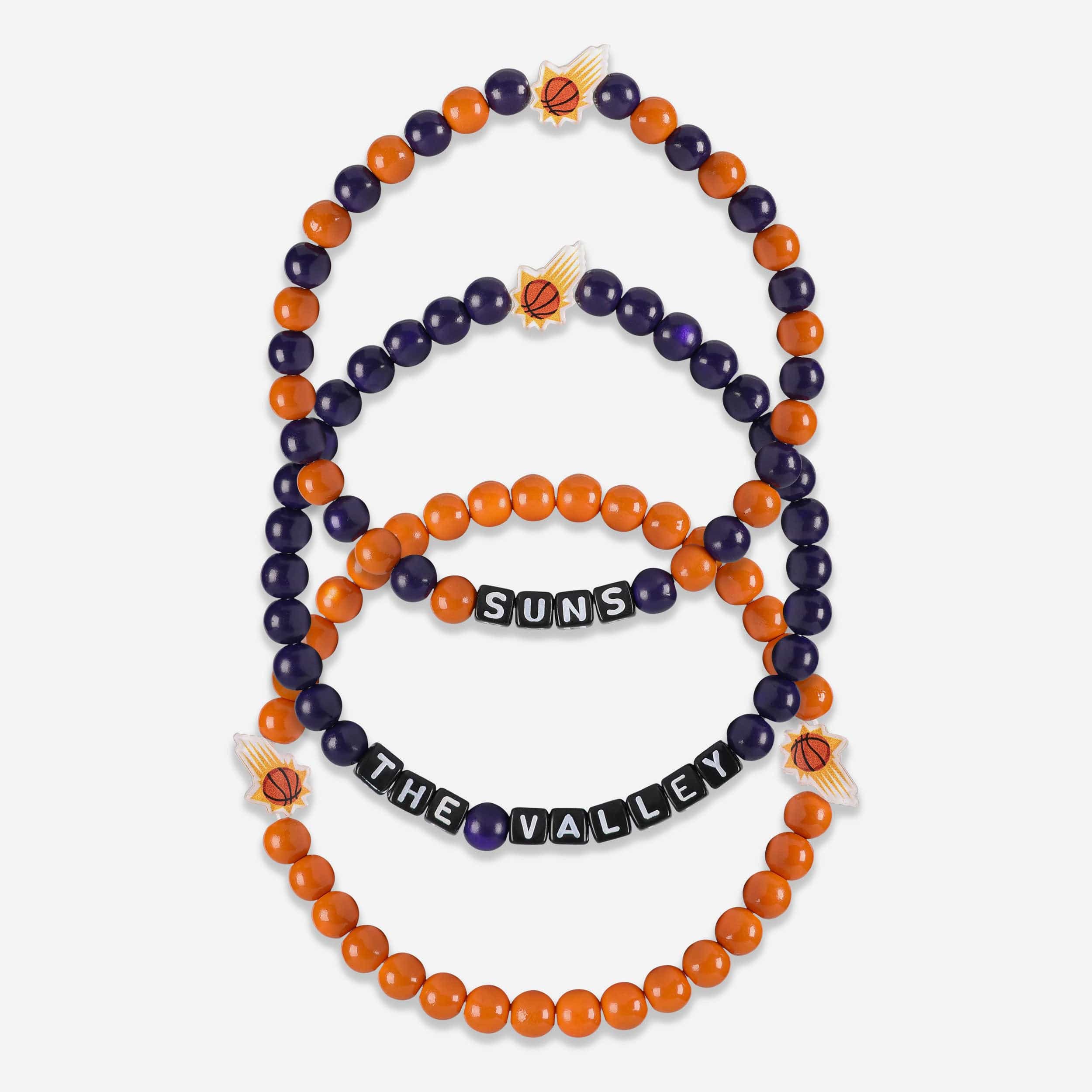 Phoenix Suns 3 Pack Beaded Friendship Bracelet FOCO