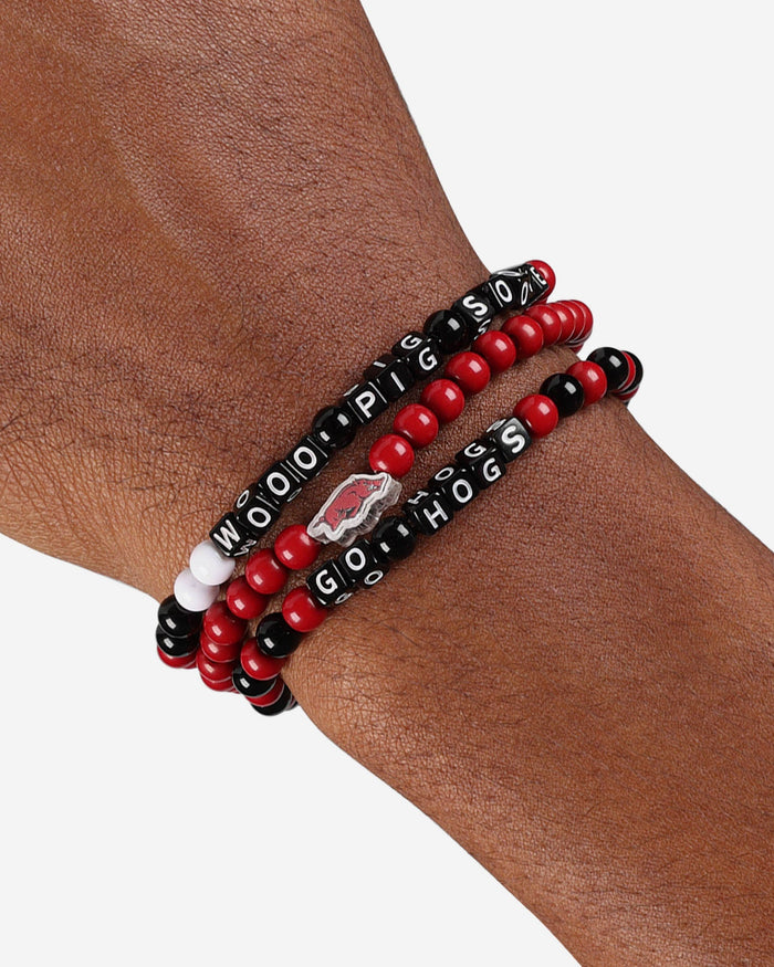 Arkansas Razorbacks 3 Pack Beaded Friendship Bracelet FOCO - FOCO.com