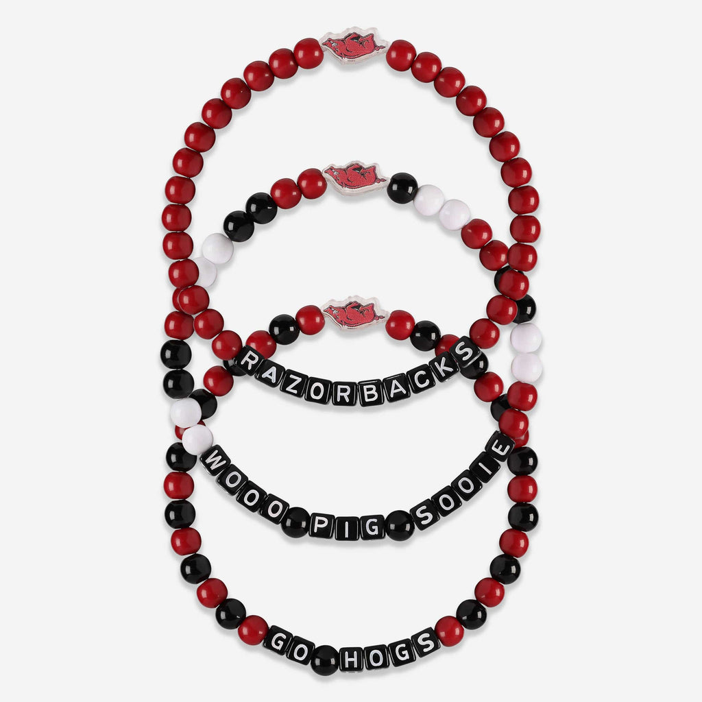 Arkansas Razorbacks 3 Pack Beaded Friendship Bracelet FOCO - FOCO.com